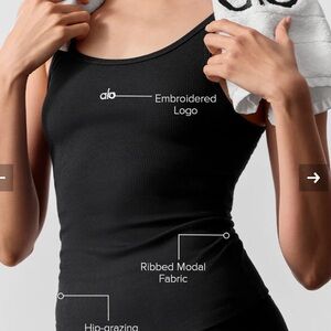 ALO Yoga Black Ribbed Prosper Tank